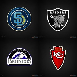 (San Diego Chargers / San Diego Padres) (Oakland Raiders / Oakland A