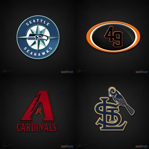 (Seattle Seahawks / Seattle Mariners) (San Francisco 49ers / San Francisco Giants) (Arizona Cardinals / Arizona Diamondbacks) (St. Louis Rams / St. Louis Cardinals)